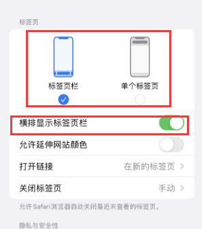 秦安iPhone授权维修分享Safari浏览器如何切换标签栏位置 