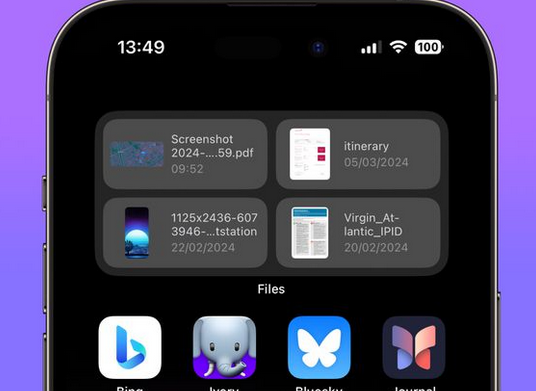 秦安苹果屏幕维修分享iPhone主屏幕快速访问最近的文件 
